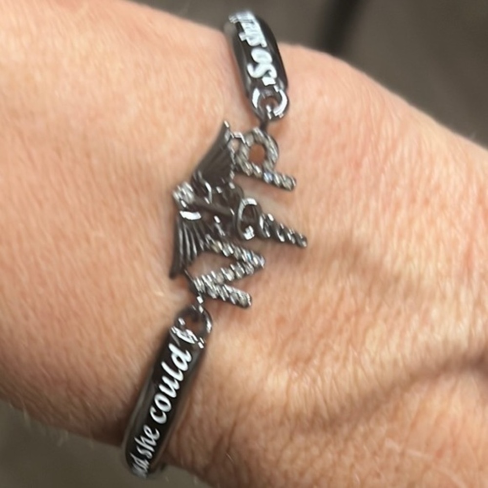 Black Angel Wing Bracelet Nurse Practioner